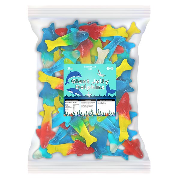 Candy Crave Giant Jelly Dolphins 2kg - Jessica's Sweets