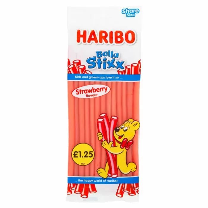 Haribo Strawberry Balla Stixx 140G - Jessica's Sweets