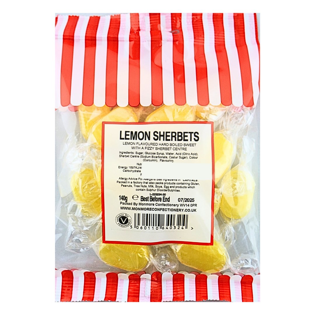 LEMON SHERBETS 140G - Jessica's Sweets