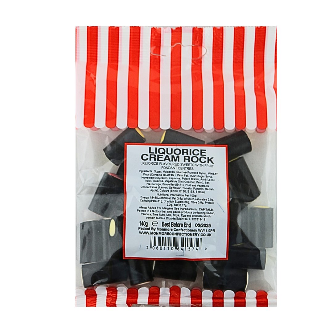 LIQUORICE CREAM ROCK 140G - Jessica's Sweets