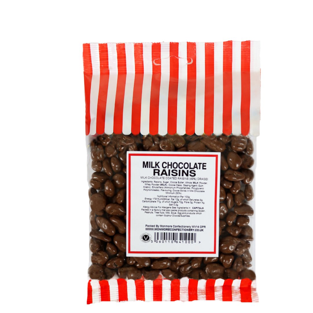 CHOCOLATE FLAVOUR RAISINS 140G - Jessica's Sweets