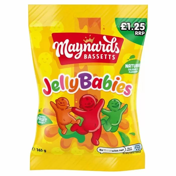 Maynards Bassetts Jelly Babies 165G - Jessica's Sweets