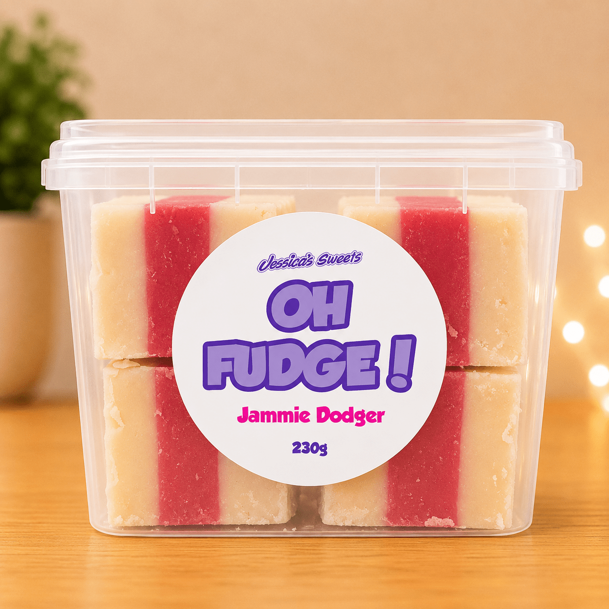 Jessica's Oh Fudge! Jammie Dodger Flavour Fudge 230g Tub