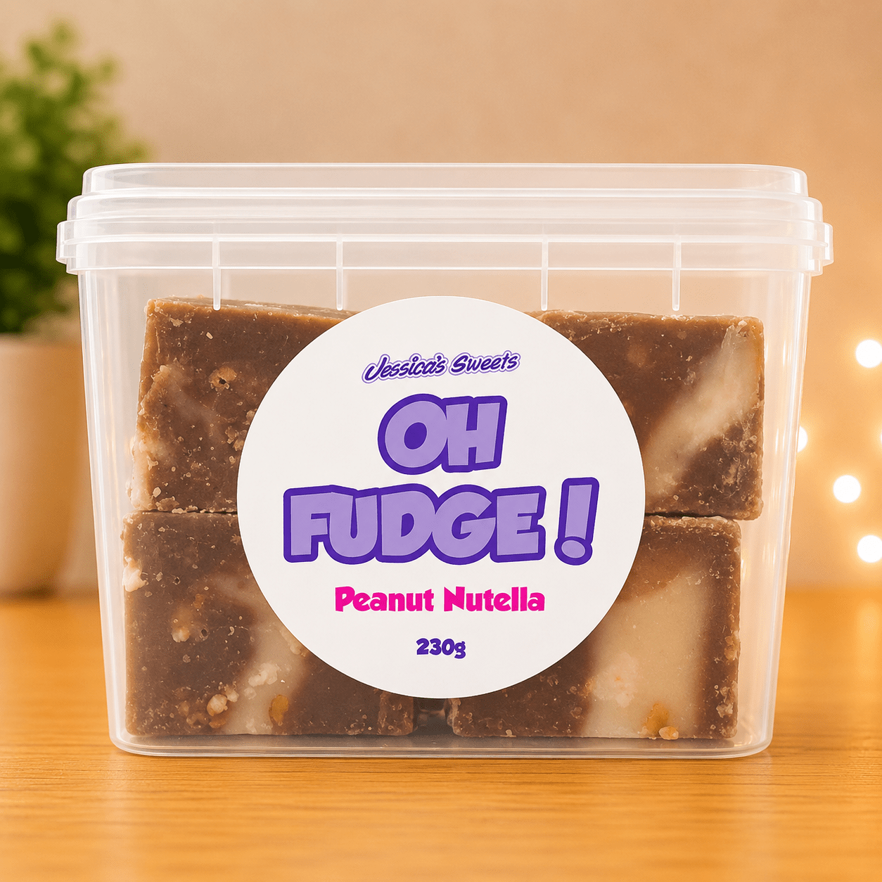 Jessica's Oh Fudge! Peanut Nutella Flavour Fudge 230g Tub
