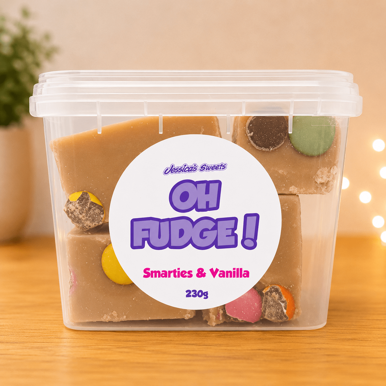 Jessica's Oh Fudge! Smarties & Vanilla Fudge 230g