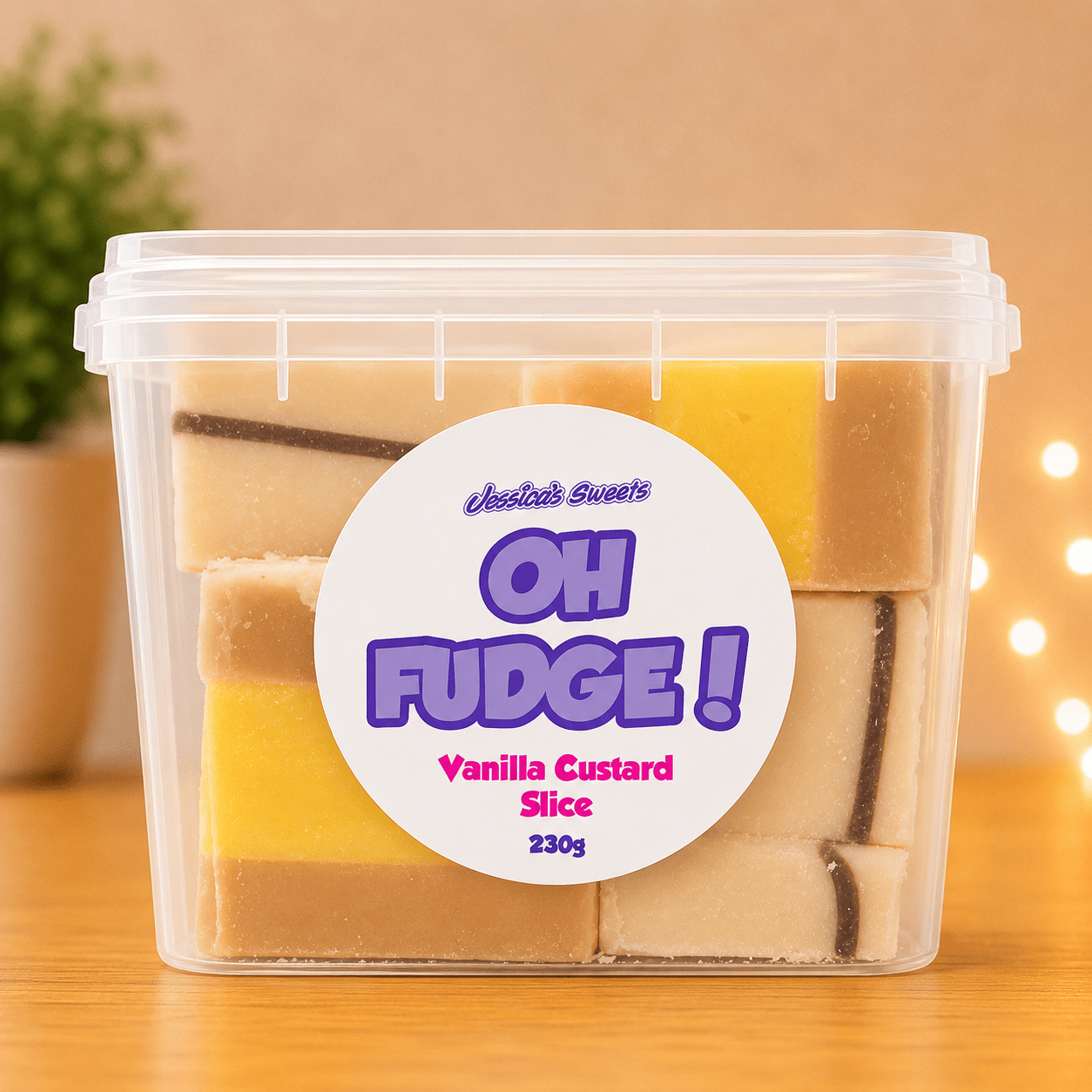 Jessica's Oh Fudge! Vanilla Custard Slice Flavour Fudge 230g Tub