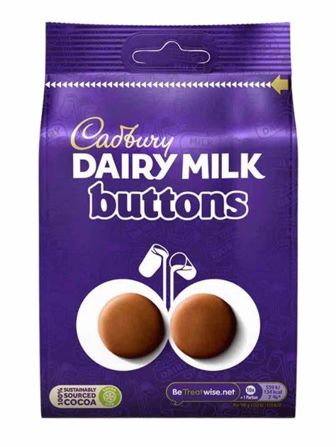 Cadbury Dairy Milk Buttons Chocolate Bag 95g - Jessica's Sweets