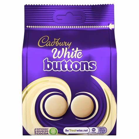 Cadbury White Buttons Chocolate Bag 95g