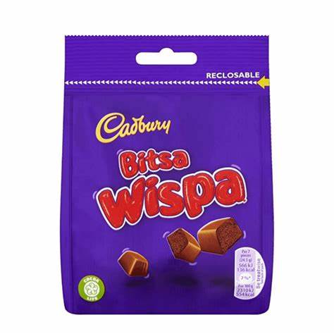 Cadbury Bitsa Wispa Bag 95g - Jessica's Sweets