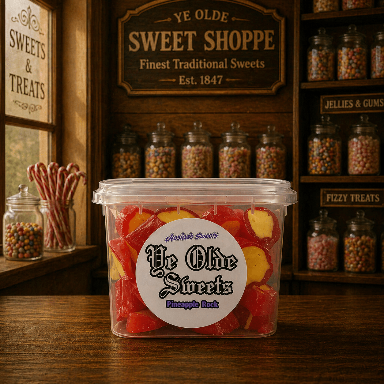 Jessica's Sweets Ye Olde Sweets Pineapple Rock 200g