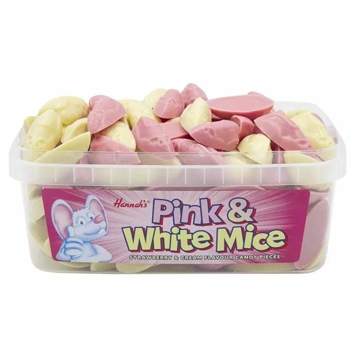 Hannah's Pink & White Mice Tub 120 Count - Jessica's Sweets