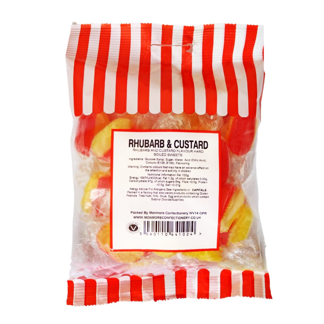 RHUBARB & CUSTARD 140G - Jessica's Sweets