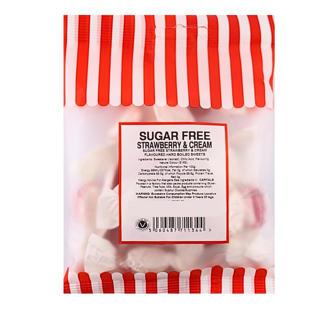 SUGAR FREE STRAWBERRY & CREAM 75G - Jessica's Sweets