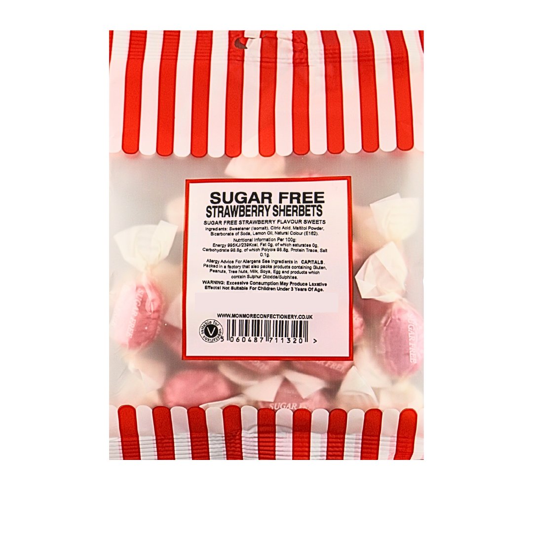 SUGAR FREE STRAWBERRY SHERBETS 75G - Jessica's Sweets