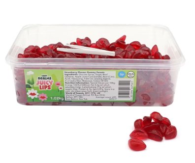 Candy Realms Jelly Lips 1p Tub 1kg - Jessica's Sweets