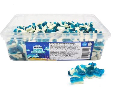 Candy Realms Mini Dolphins 1p Tub 1kg - Jessica's Sweets