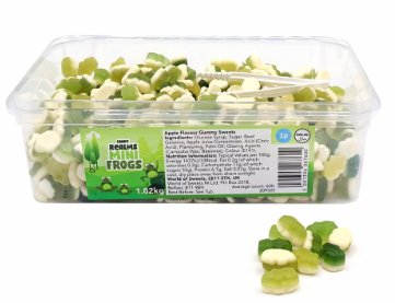 Candy Realms Mini Frogs 1p Tub 1kg - Jessica's Sweets