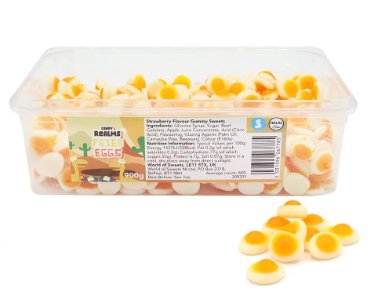 Candy Realms Mini Fried Eggs 1p Tub 1kg - Jessica's Sweets