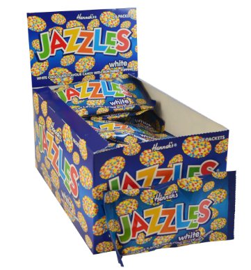 Hannah's White Chocolate Jazzles 40g - Case of 24