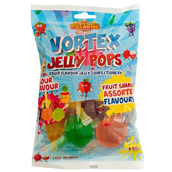 Vortex Sour Fruit Jelly Pops Bag 9 Pieces