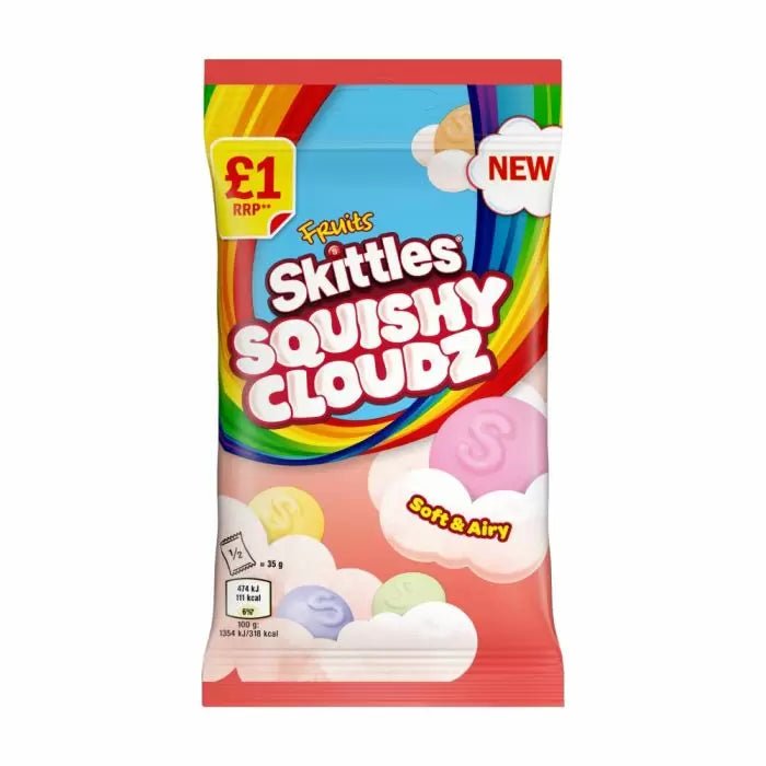 Skittles Squishy Cloudz Fruit Sweets Treat Bag 70g - Jessica's Sweets