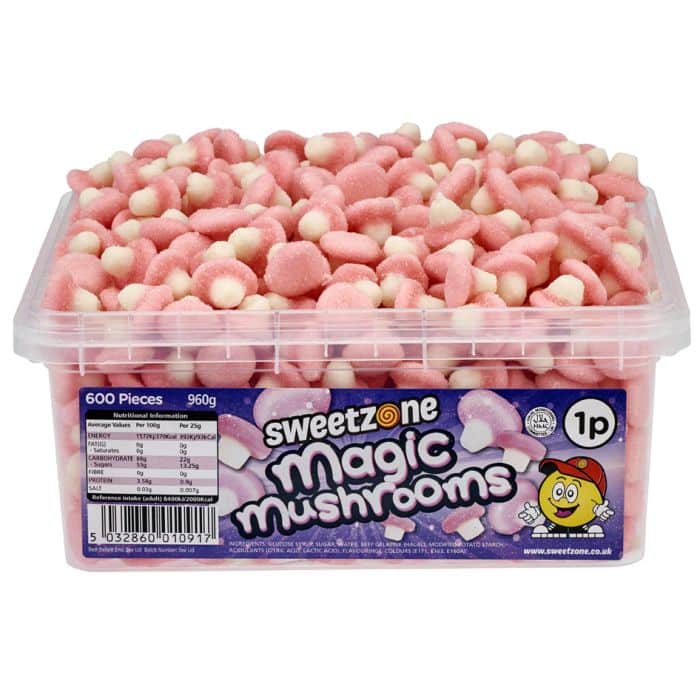 Sweetzone Magic Mushrooms Tub 600pcs - Jessica's Sweets