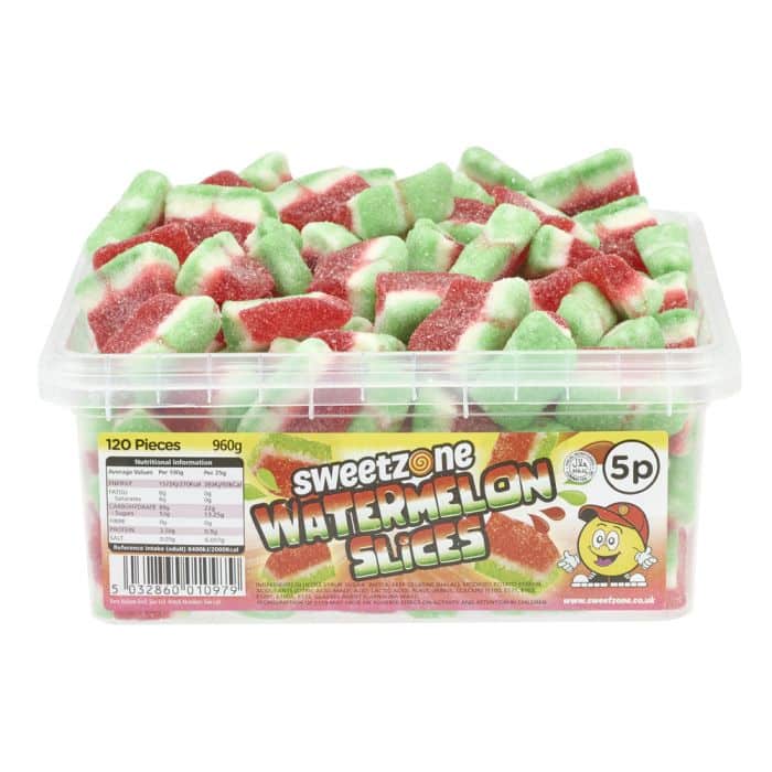 Sweetzone Watermelon Slices Tub 120pcs - Jessica's Sweets