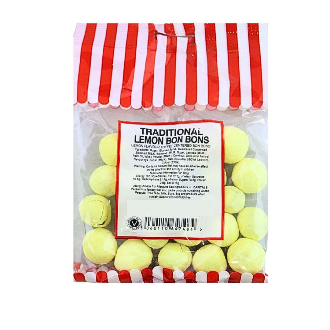 TOFFEE CENTRED LEMON BON BONS 140G - Jessica's Sweets