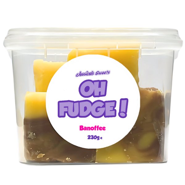 Jessica's Oh Fudge! Banoffee Flavour Fudge 230g Tub - Jessica's Sweets