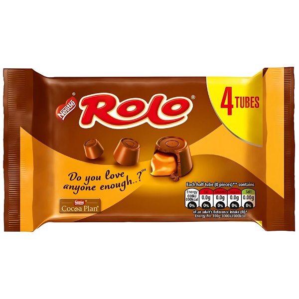 Rolo Milk Chocolate & Caramel Tube Multipack 41.6g 4 Pack - Jessica's Sweets