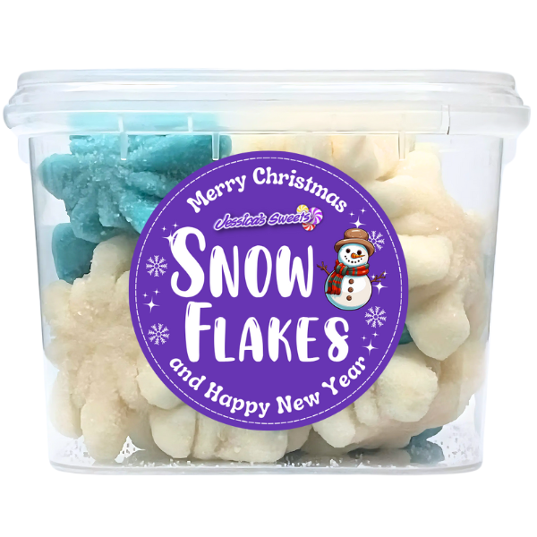 Christmas Sugar Coated Snowflakes Sweets Tub