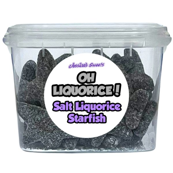 Oh Liquorice! Salt Liquorice Starfish 170g - Jessica's Sweets