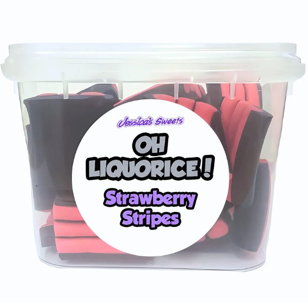 Oh Liquorice! Strawberry Stripes 150g - Jessica's Sweets