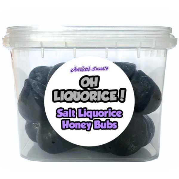 Oh Liquorice! Salt Liquorice Honey Bubs 170g - Jessica's Sweets