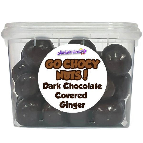 Go Choccy Nuts! Dark Chocolate Ginger 180g - Jessica's Sweets