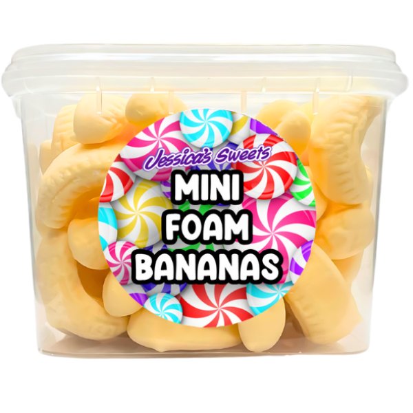 Jessica's Sweets Tubs Mini Foam Bananas 170g - Jessica's Sweets