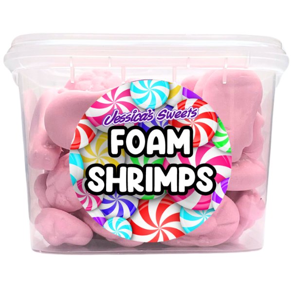 Jessica's Sweets Tubs Foam Shrimps 170g - Jessica's Sweets