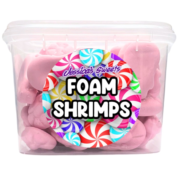 Jessica's Sweets Tubs Foam Shrimps 170g Jessica's Sweets