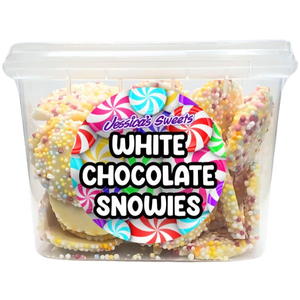Jessica's Sweets Tubs White Chocolate Snowies 170g - Jessica's Sweets