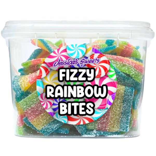 Jessica's Sweets Tubs Fizzy Rainbow Bites 170g - Jessica's Sweets