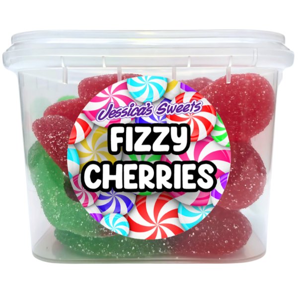 Jessica's Sweets Tubs Fizzy Cherries 170g - Jessica's Sweets