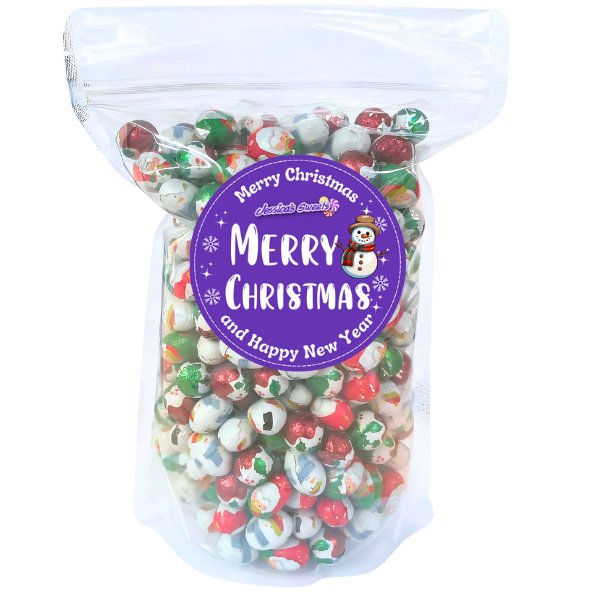 Christmas Foil Wrapped Chocolate Balls 1kg Grab Bag