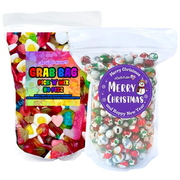 Sweet Grab Bag 1kg and Foil Wrapped Milk Chocolate Balls Grab Bag 800g