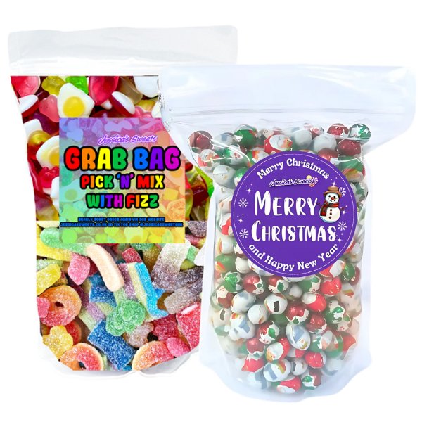 Sweet Grab Bag 1kg and Foil Wrapped Milk Chocolate Balls Grab Bag 800g