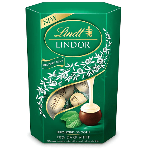 Lindt Lindor Dark Mint Chocolate Truffles Box 200g - Jessica's Sweets