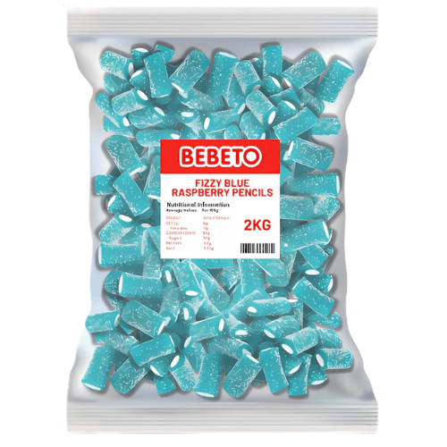 Bebeto Fizzy Blue Raspberry Pencils 2kg - Jessica's Sweets
