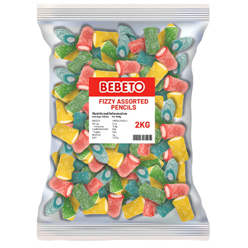 Bebeto Fizzy Assorted Pencils 2kg - Jessica's Sweets