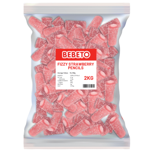 Bebeto Fizzy Strawberry Pencils 2kg - Jessica's Sweets