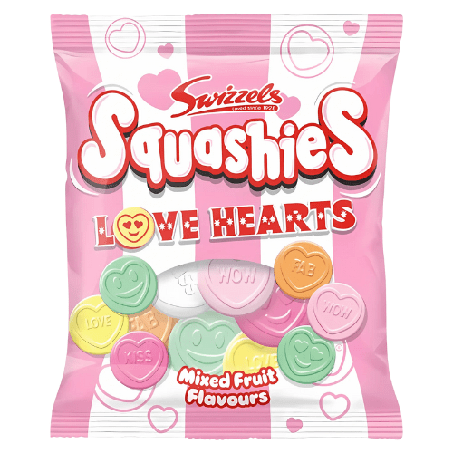 Swizzels Squashies Love Hearts Mixed Fruit Flavour 120g - Jessica's Sweets