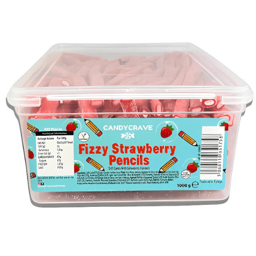 Candy Crave Fizzy Strawberry Pencils Tub 100 Pieces